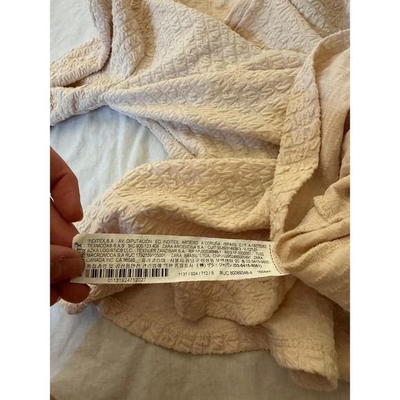 NWTOT ZARA Woman nude SWEATSHIRT Baloon  Sleeve Size S‎ textured 7114 new - Picture 10 of 10